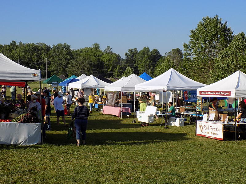 Vender set-up at the Woolery Farmers' Market