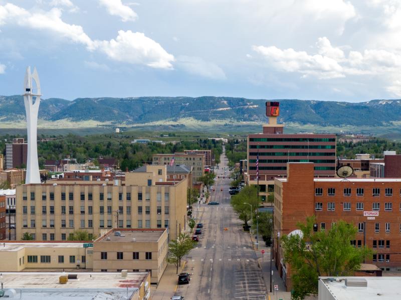 Scenic View of Downtown Casper. Wyoming