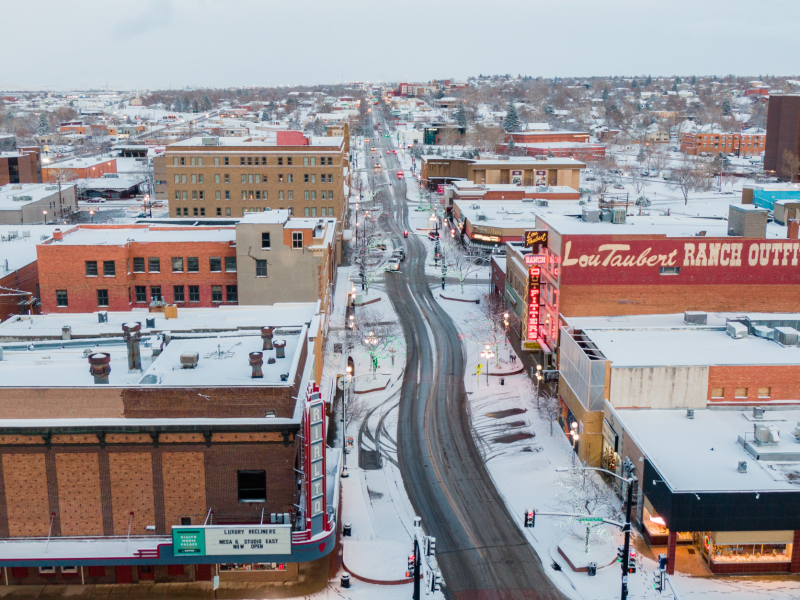 Scenic View of Downtown Casper. Wyoming