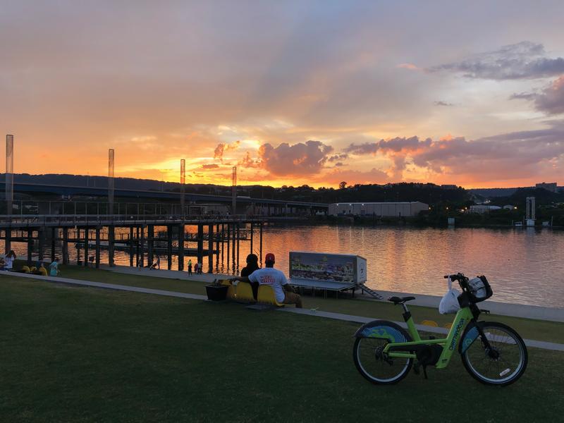 Downtown Riverfront Sunset