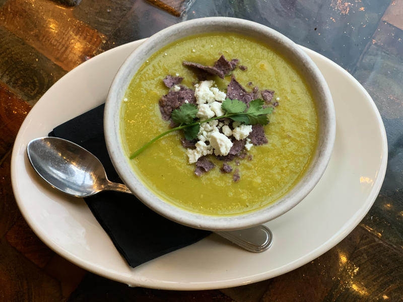Roasted Bethlehem Tomatillo and Roasted Poblano soup