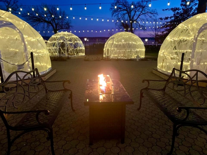 Igloos at Lake Lawn Resort lakeside