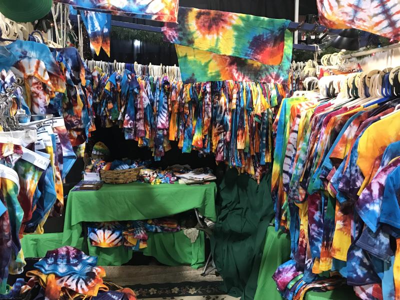 Eugene Saturday Market by Taj Morgan A booth full of tie dyed apparel at the Eugene Saturday market