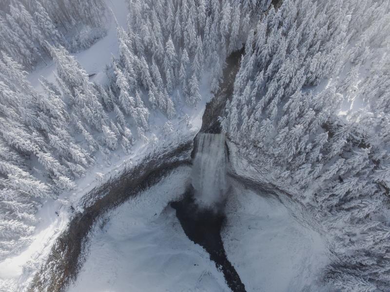 Salt Creek Falls Aerial by Xavier Brasseur Salt Creek Falls Aerial by Xavier Brasseur