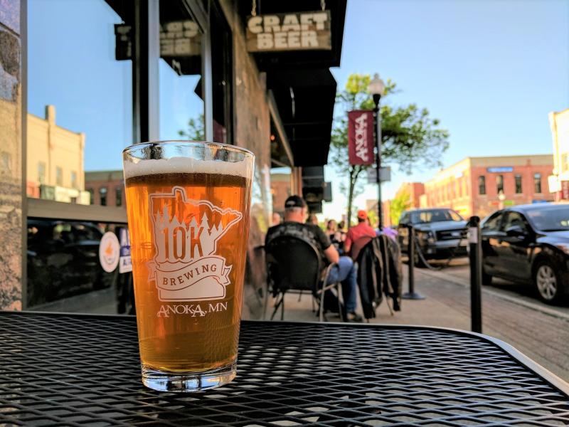 Pint of beer at 10K Brewing patio