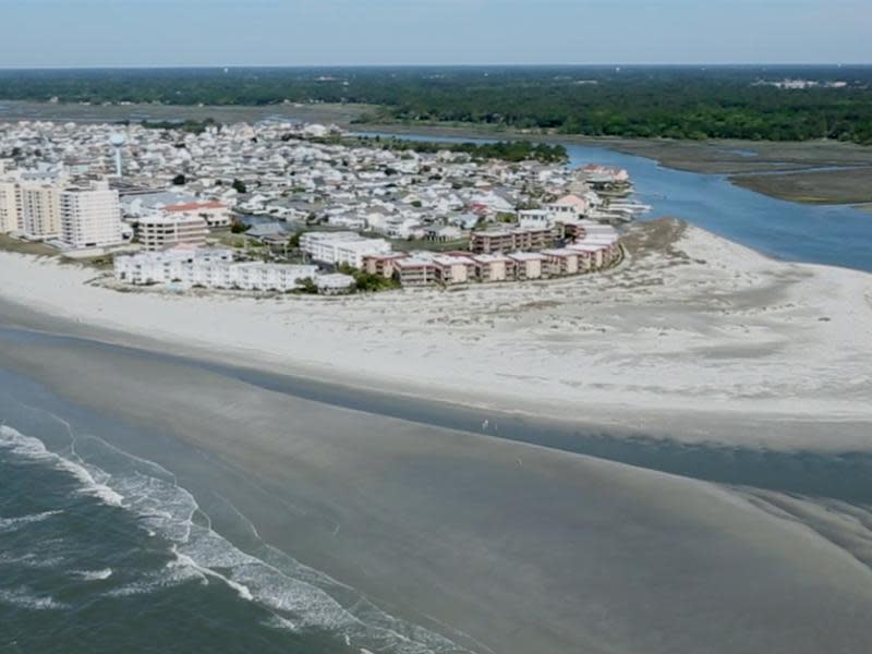 Aerial view of Cherry Grove Inlet Point in North Myrtle Beach