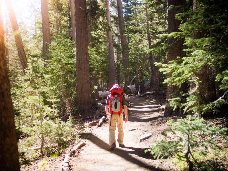 hiker at the tramway