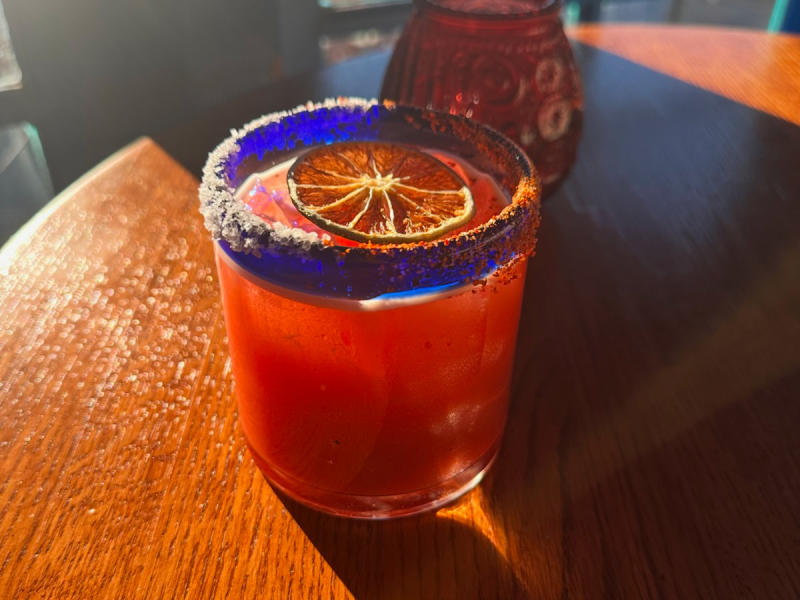 Angry Strawberry Margarita Holiday Cocktail at Aunt Chilada's Tempe