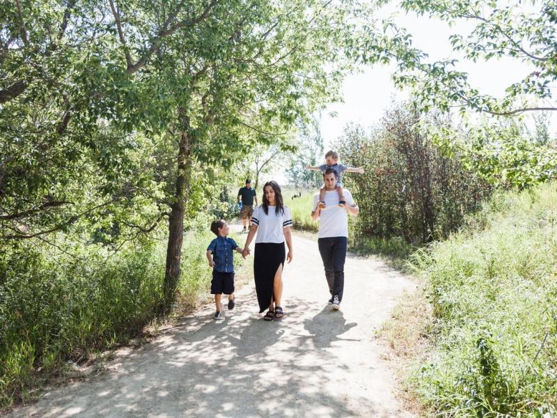 family walking