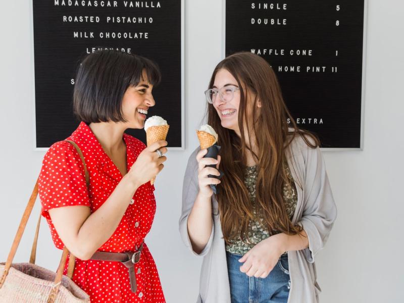 people eating ice cream