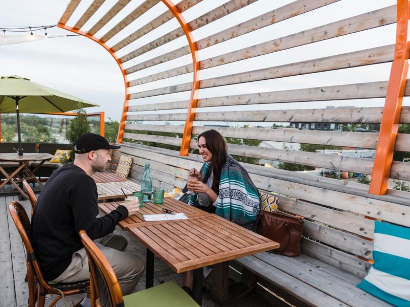 people on patio