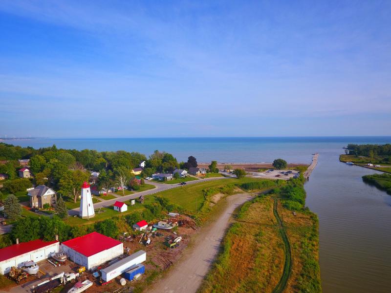 Aerial shot of Port Burwell