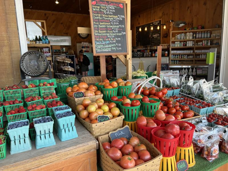 fresh produce at market stand