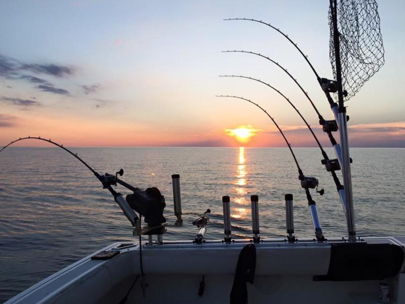 Sunset from fishing boat