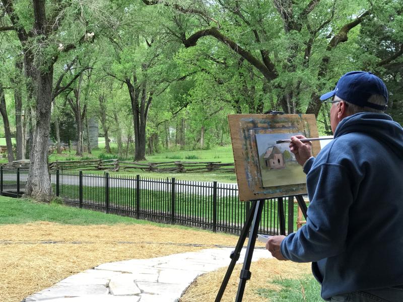 Man Painting at Augusta Plein Air