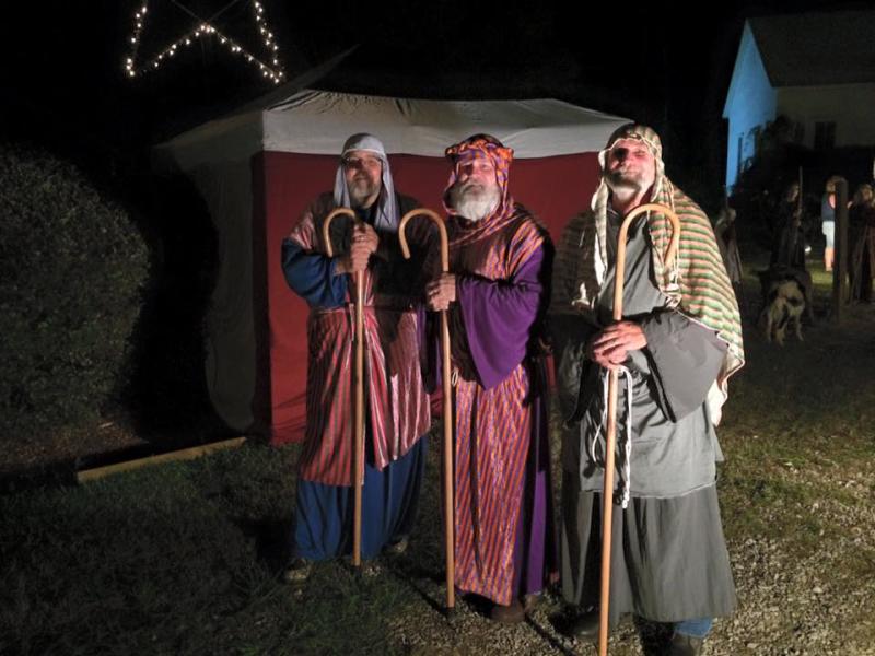 Three Wise Men in Nativity scene by Pearl River United Methodist Church