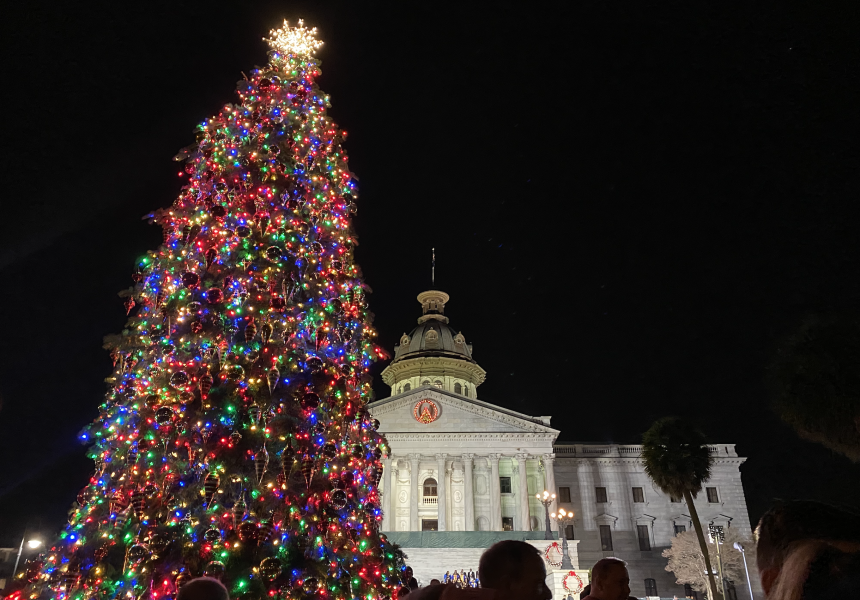 Christmas tree in front of the SC State House