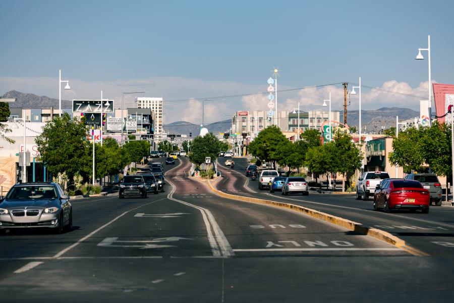 The view of Central at Carlisle looking East in Nob Hill.