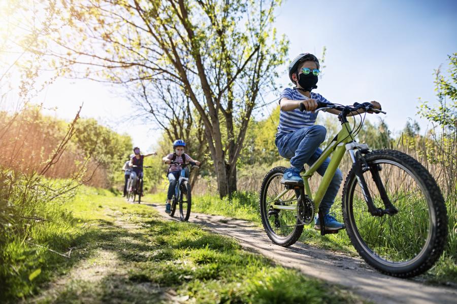 Family Bike Ride with Masks