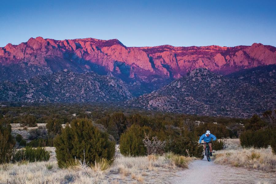 Mountain Biking Sandia Mountains Sunset