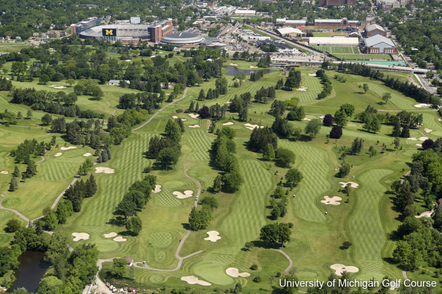 Aerial of U-M Golf Course