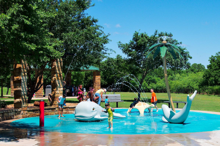 Photo of children playing at Don Misenhimer splash pad