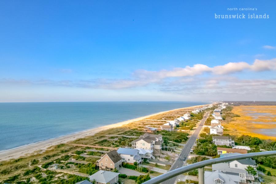 View from the top of Oak Island Lighthouse.