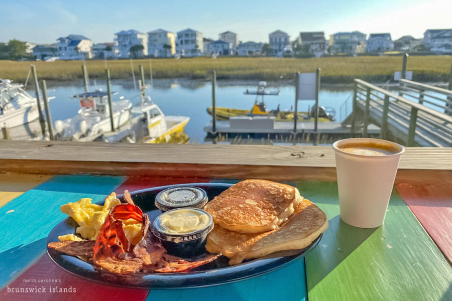 Breakfast and Coffee at 59 Causeway Grill overlooking the canal