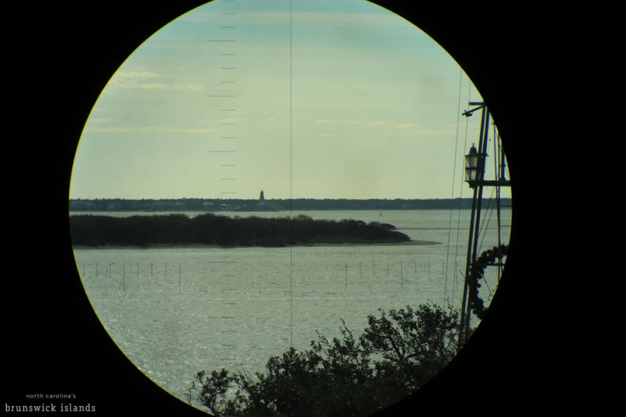 a view through a periscope of Bald Head Island, NC