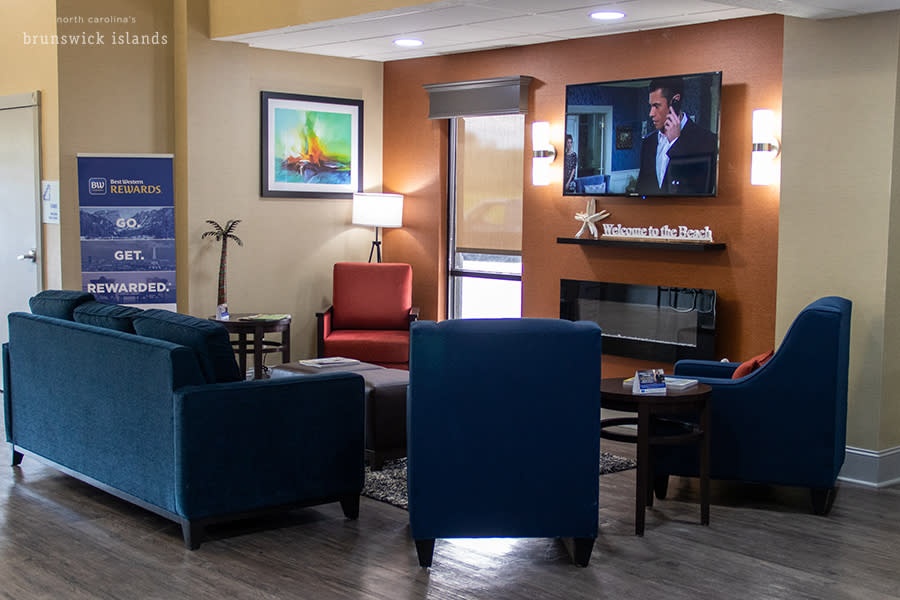 a hotel lobby sitting area
