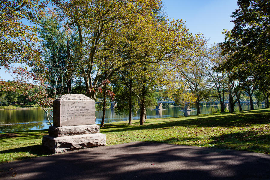 The 500-acre park is the site where General George Washington and his Continental Army crossed the Delaware River on Christmas night in 1776 and marched to Trenton, New Jersey.