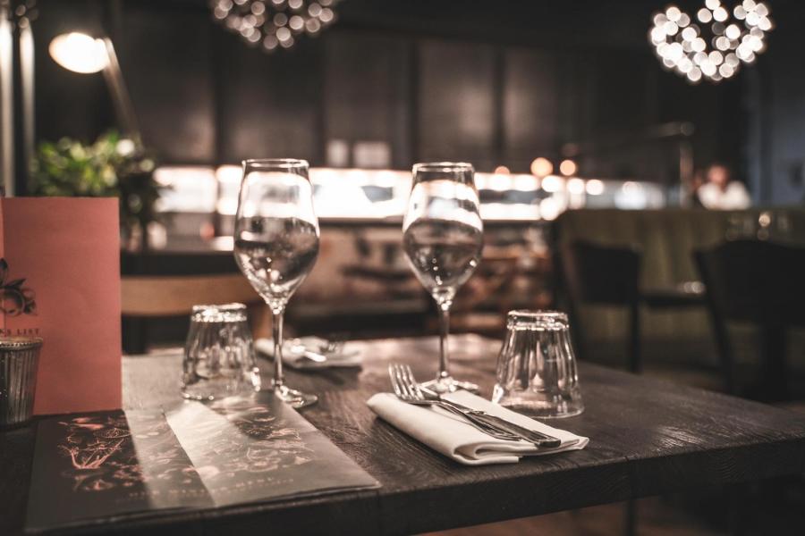 An elegant dining table at Brasserie Blanc