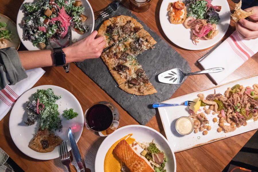 A local spread of food at Kindred Fare