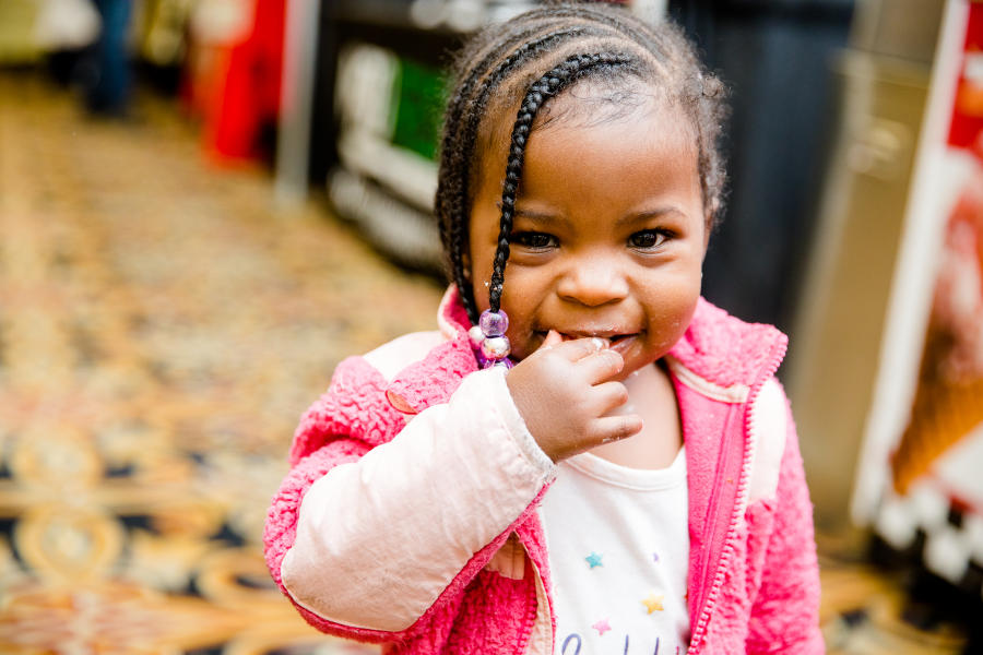Girl eating chocolate