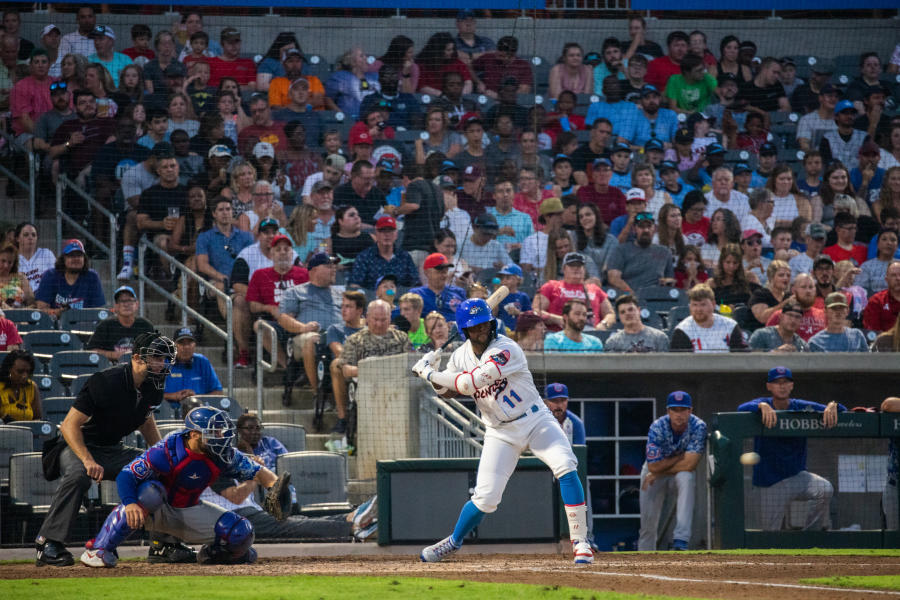 Batter About To Hit The Baseball In Toyota Field