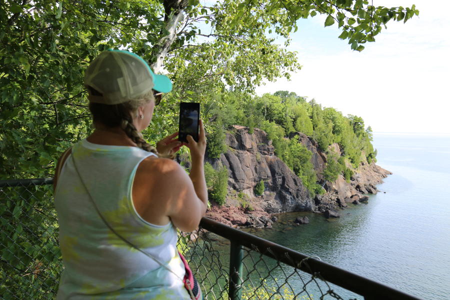 A look at the sandstone cliffs from Presque Isle Park's Eastside Lookout