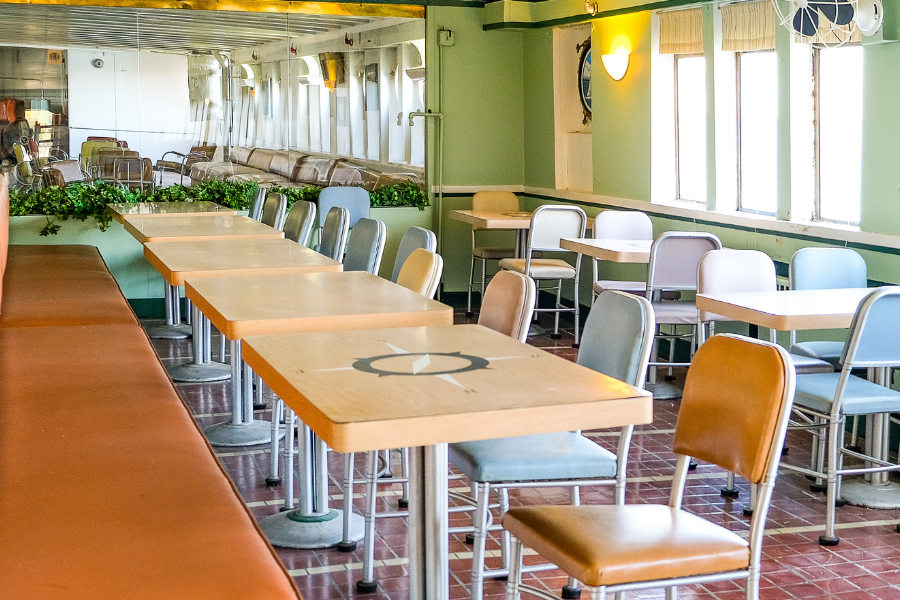 art deco style cafeteria on the museum ship ss milwaukee clipper
