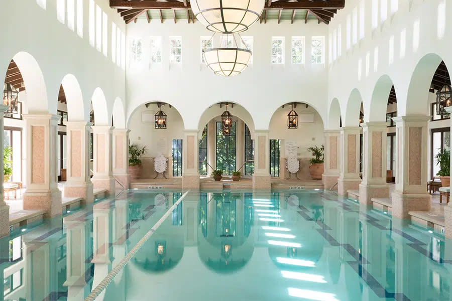 Sea Island Spa has a grand indoor pool with plenty of natural light