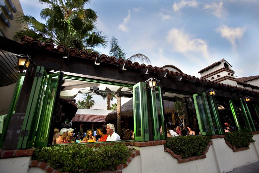 People eating at the las casuelas patio in downtown palm springs