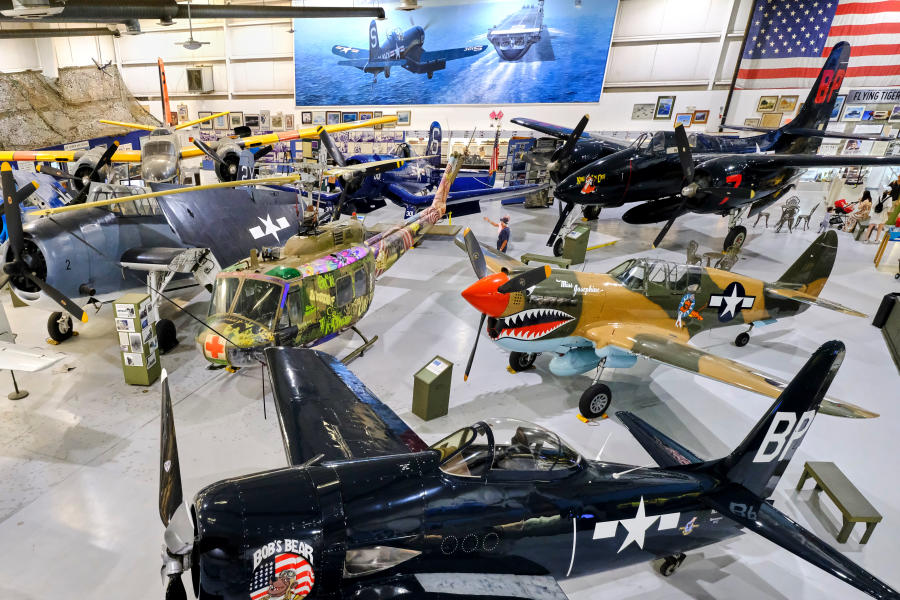 Planes in the Pacific Hanger of the Palm Springs Air Museum.