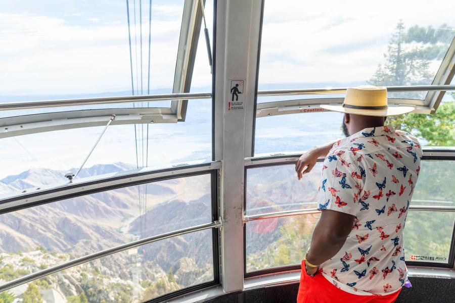 Man Enjoys Views From Palm Springs Aerial Tramway