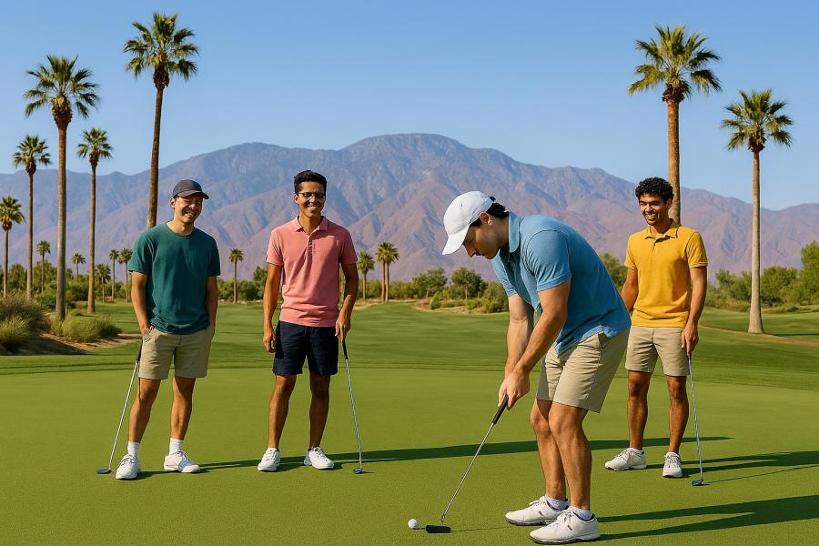 guys golfing at escena in Palm Springs