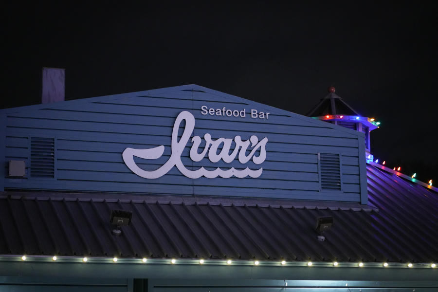 Ivar's Building during Clam Lights