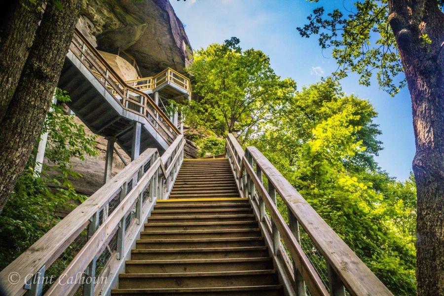 Stairs to the top of Chimney Rock at Chimney Rock State Park