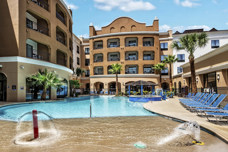 Exterior hotel pool with splash area