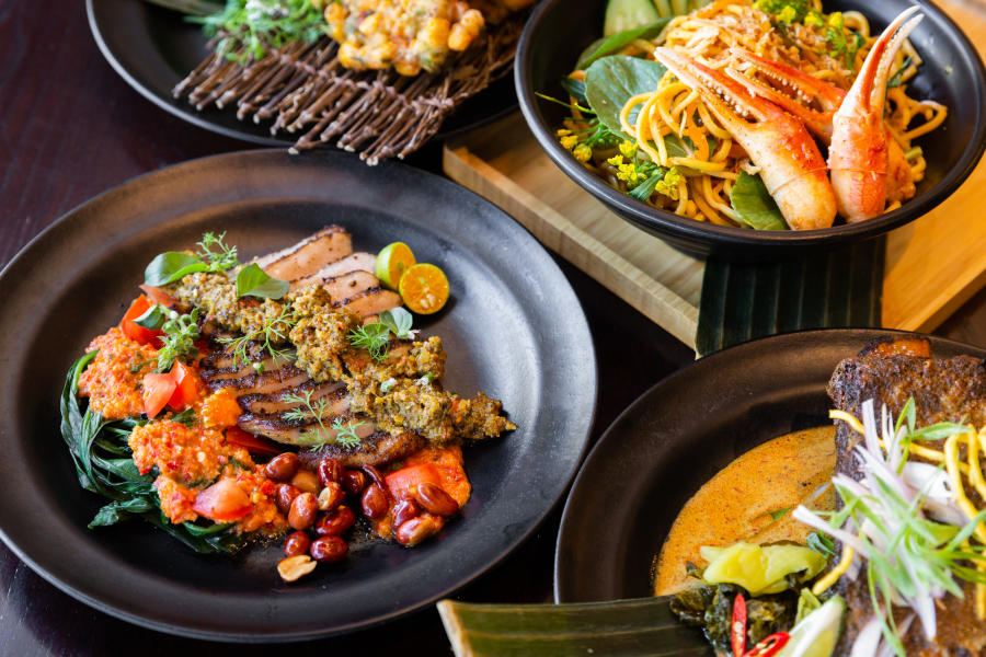 Plate of food at Warung Siska in downtown Redwood City, CA