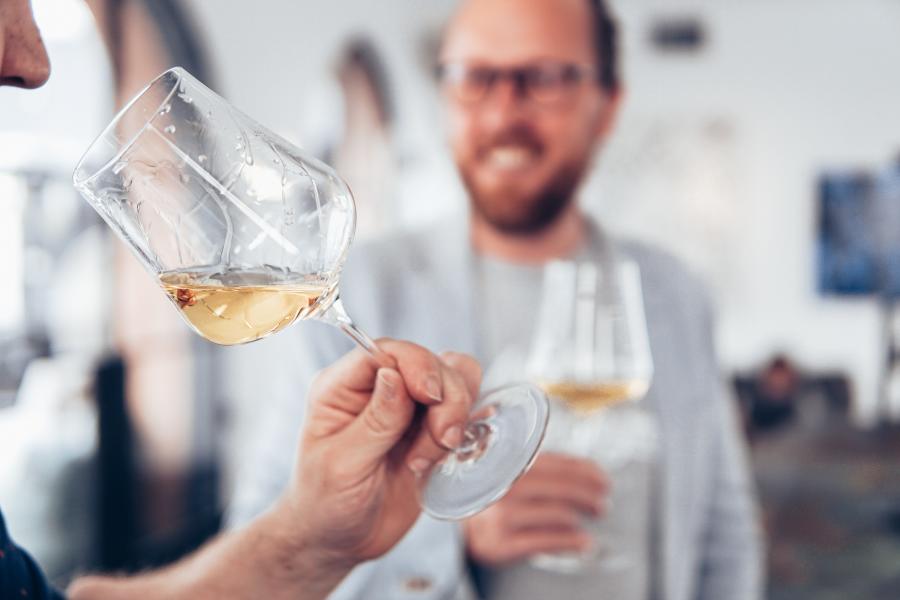 Friends enjoying a wine tasting class