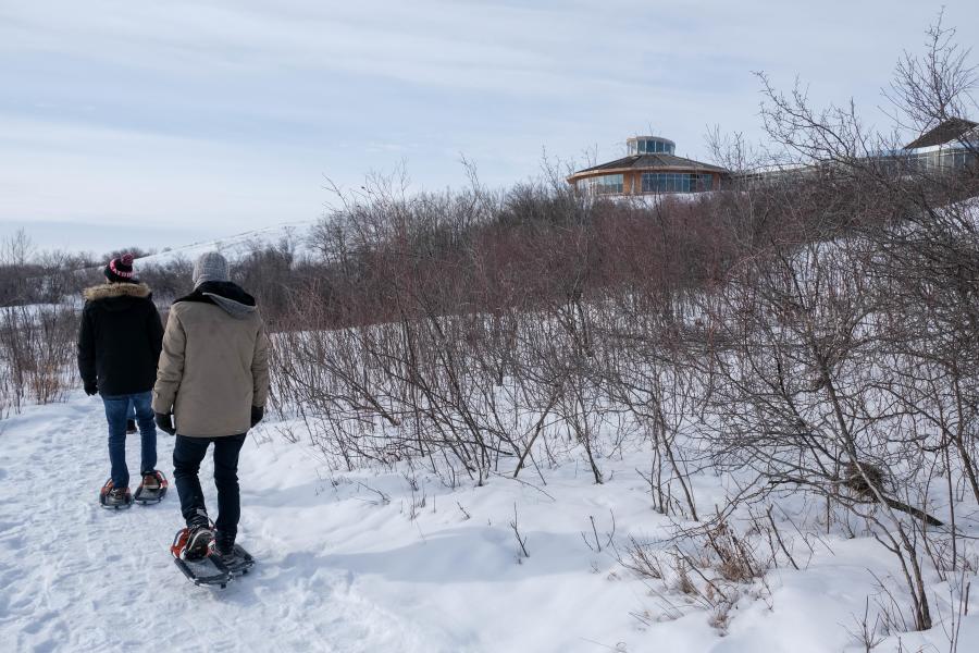 Snowshoeing at Wanuskewin