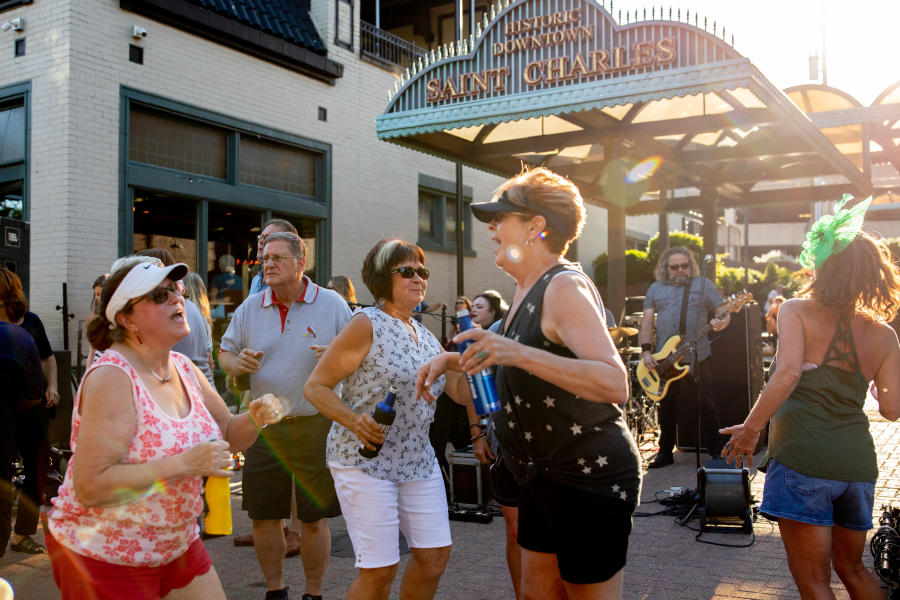 Dancing at Music on Main, on Main Street, St. Charles