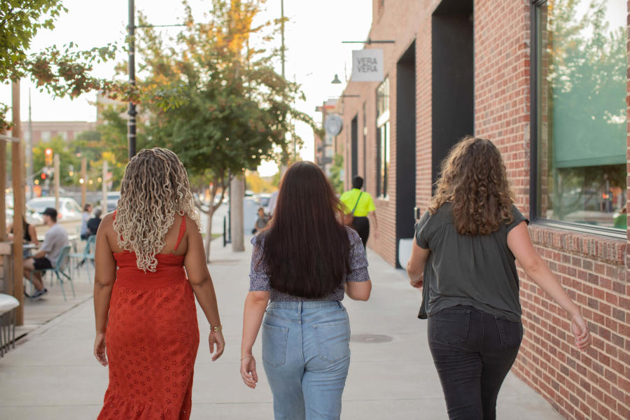 Ladies walking in the Arts District